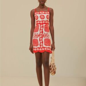 Farm Rio lace-up mini dress